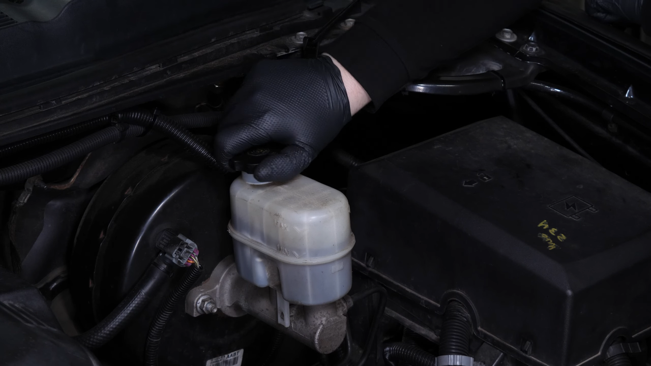 Open the brake fluid reservoir