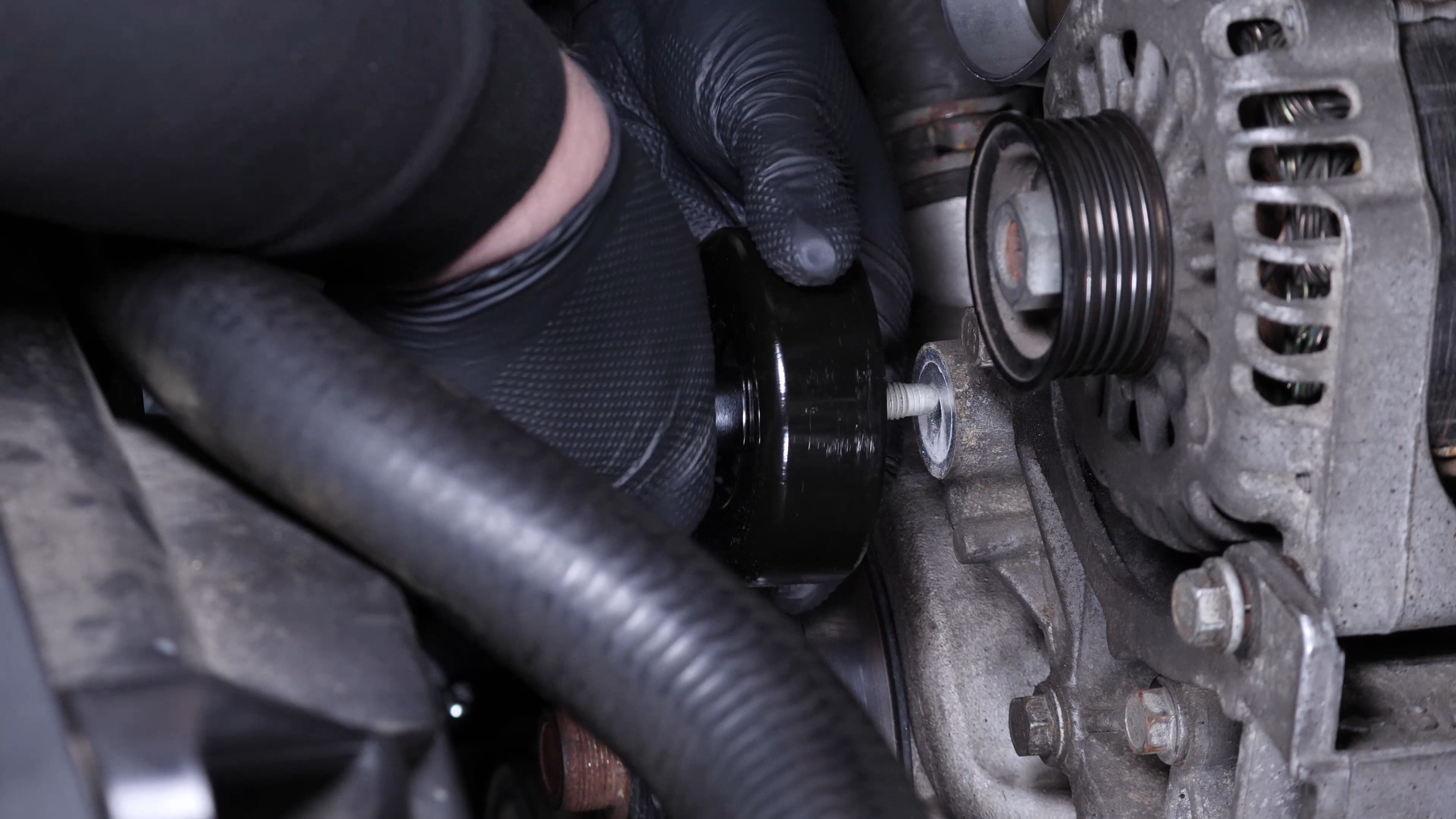 Install the idler pulley