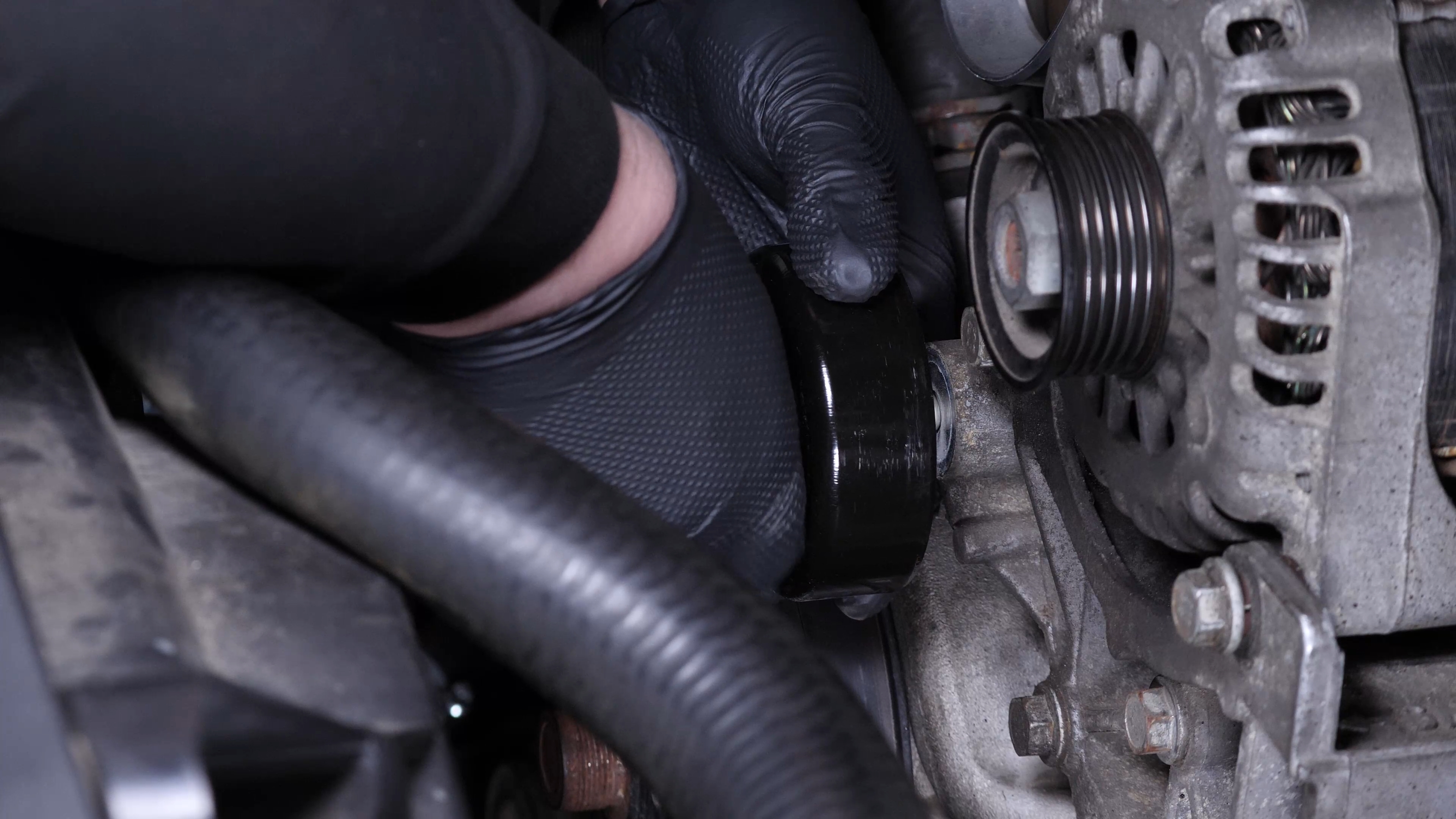 Install the idler pulley