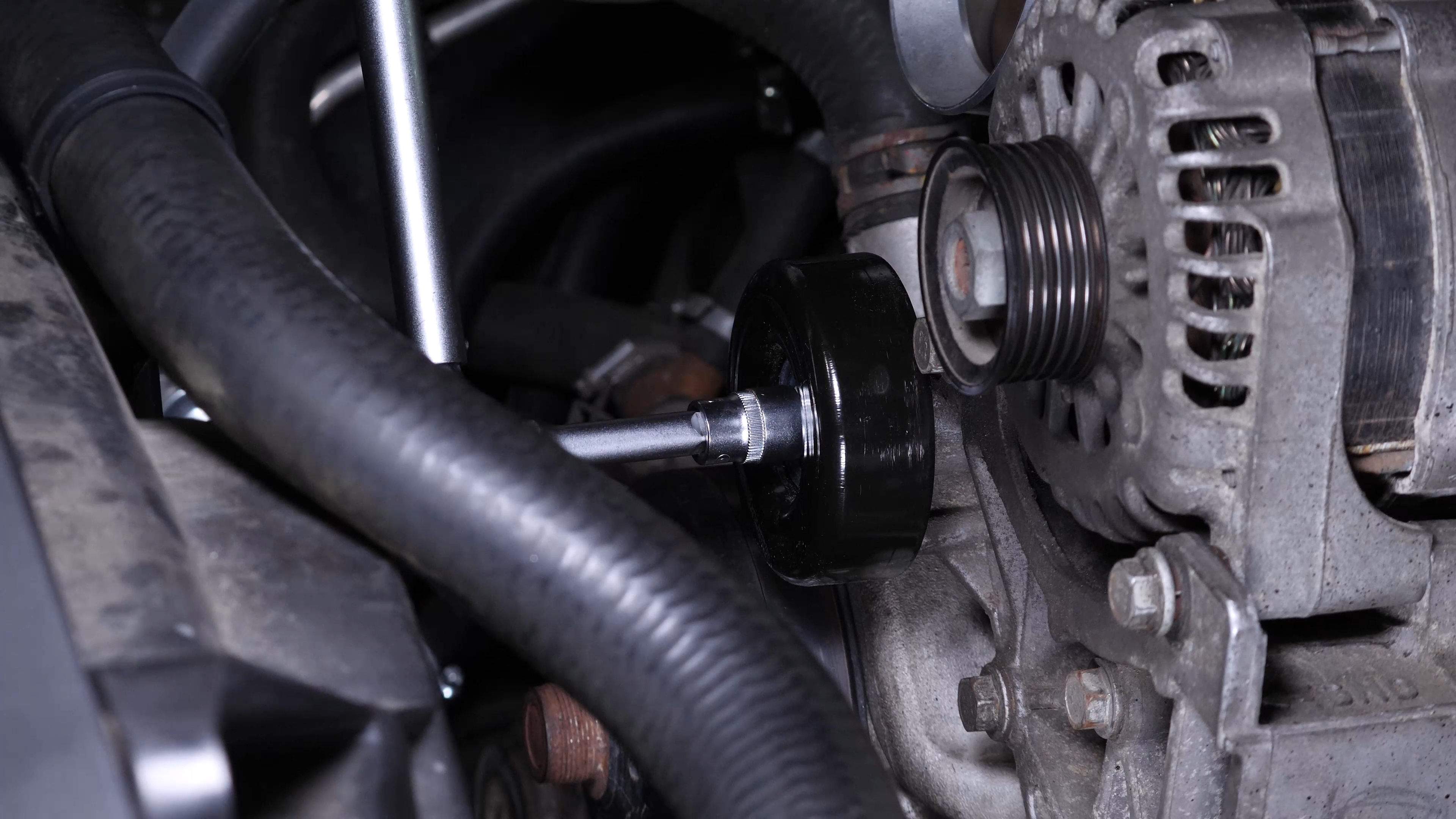 Install the idler pulley