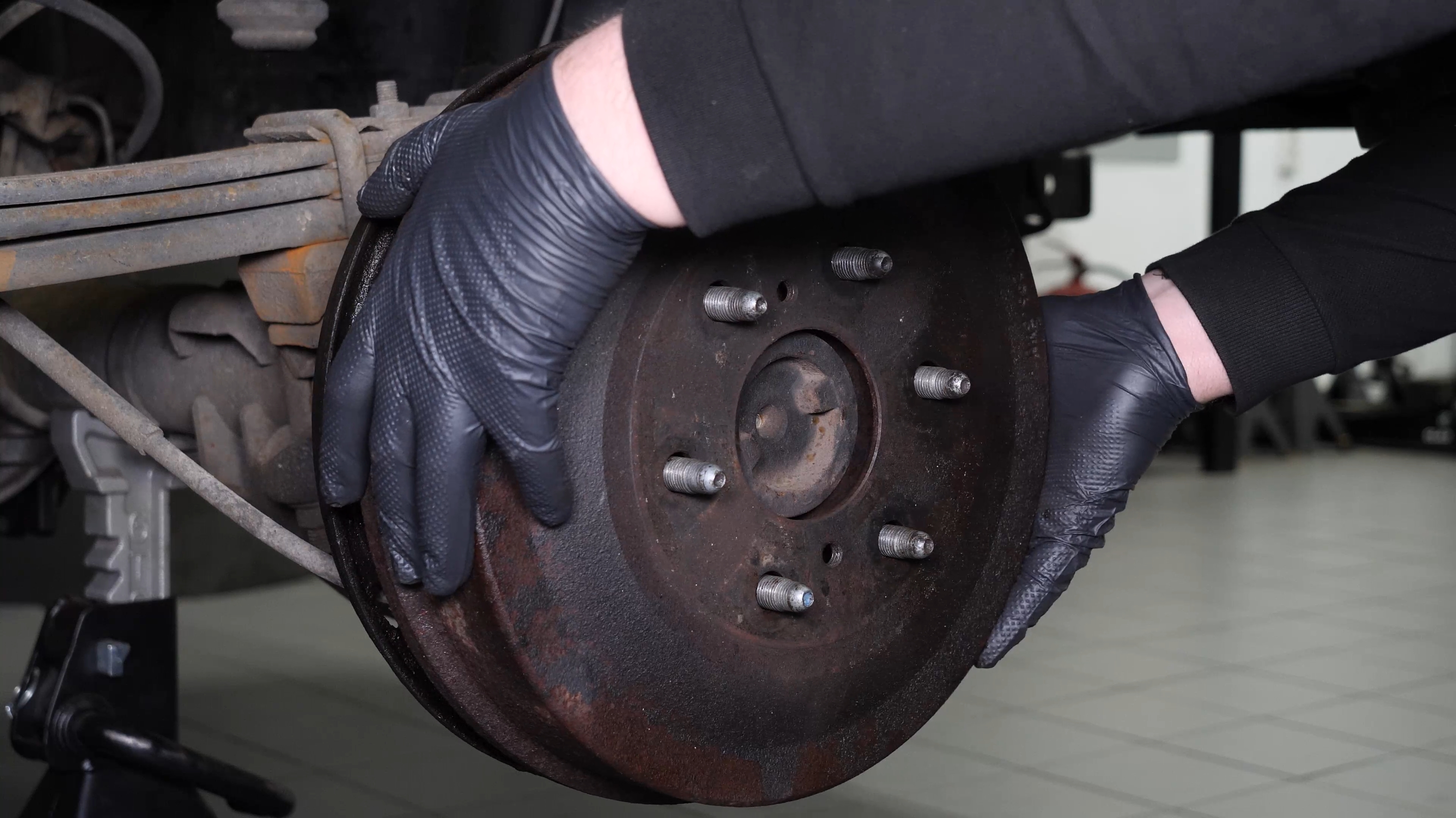 Remove the drum brakes