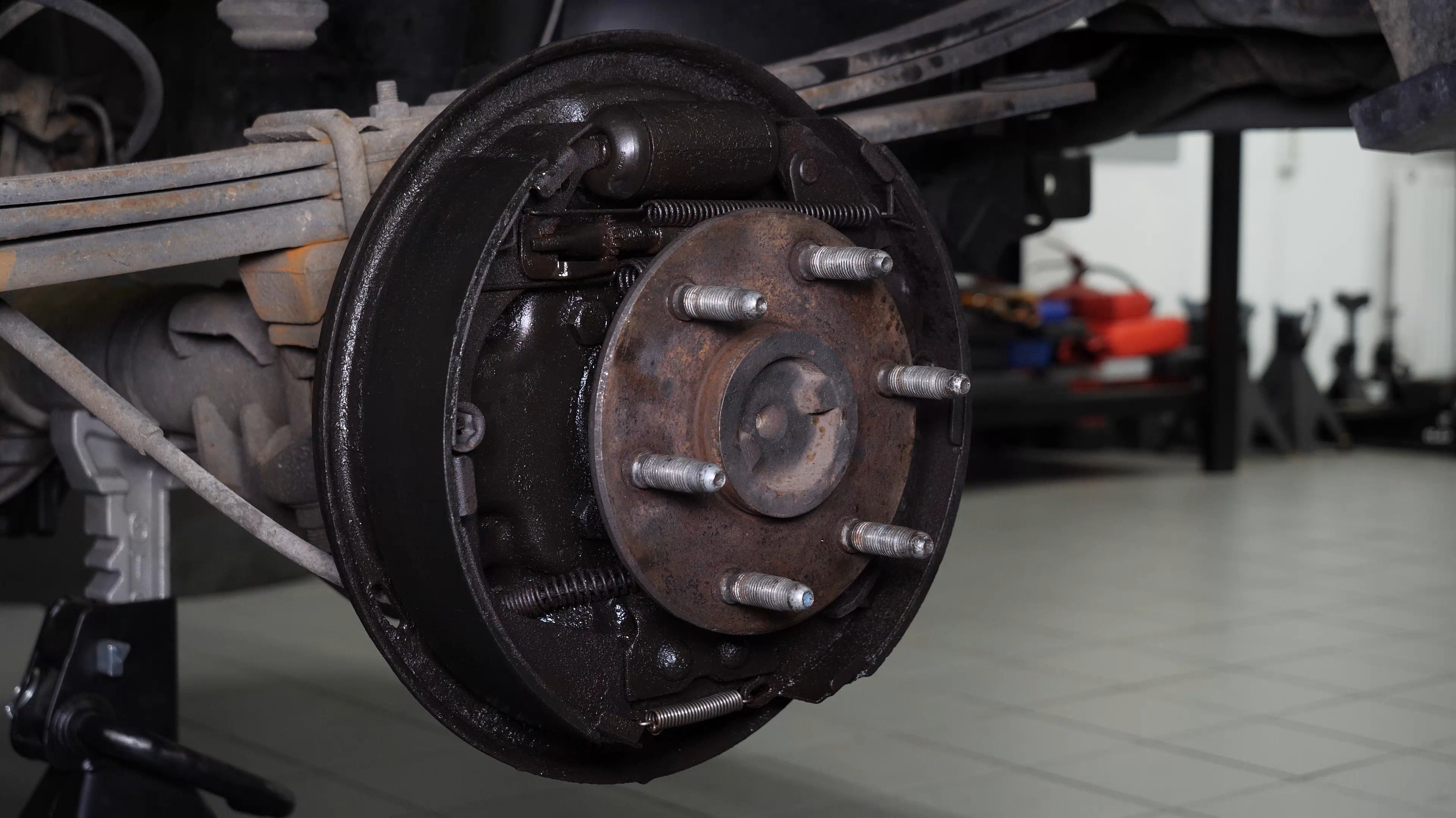 Remove the drum brakes
