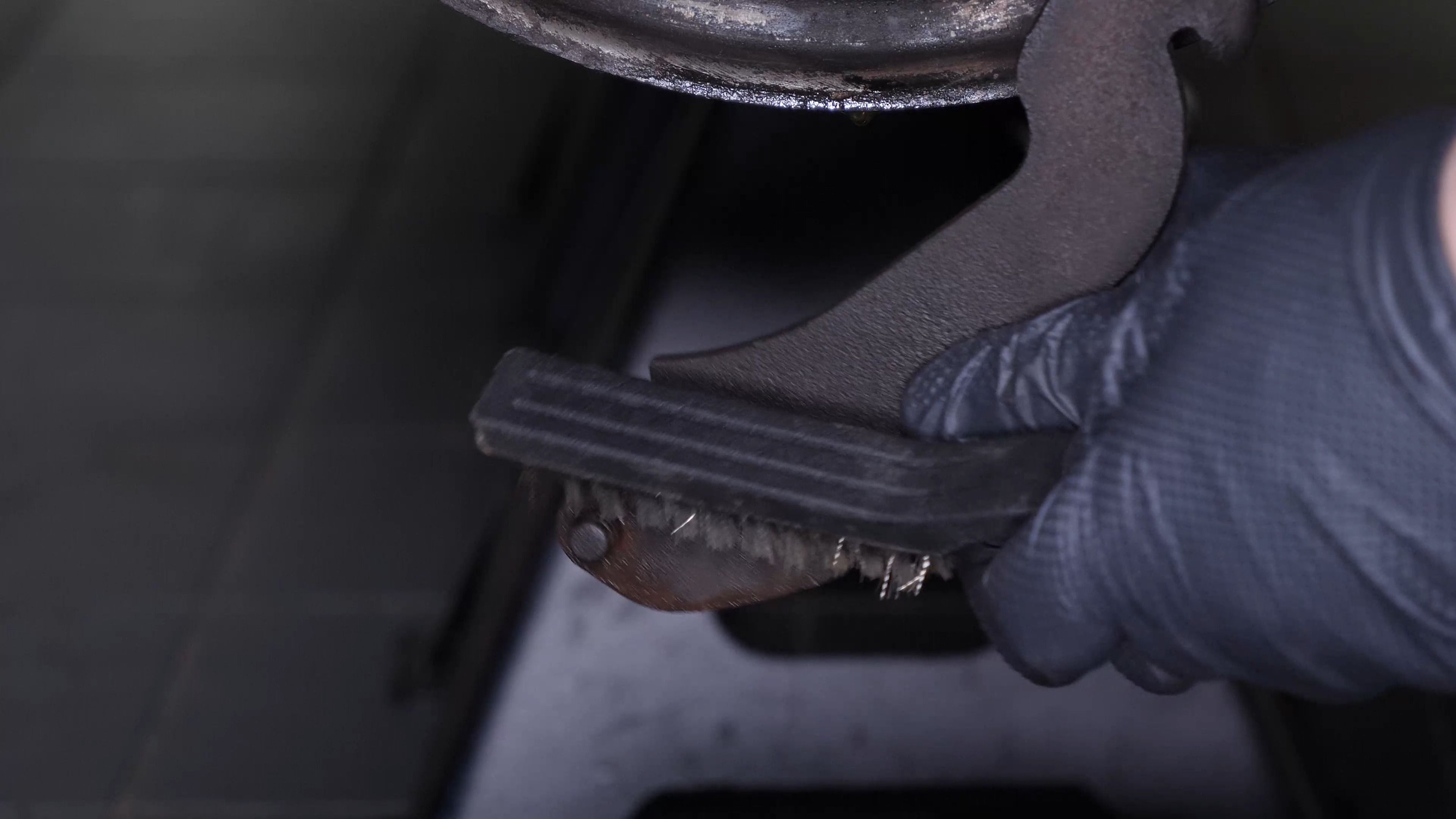 Put the parking brake lever back