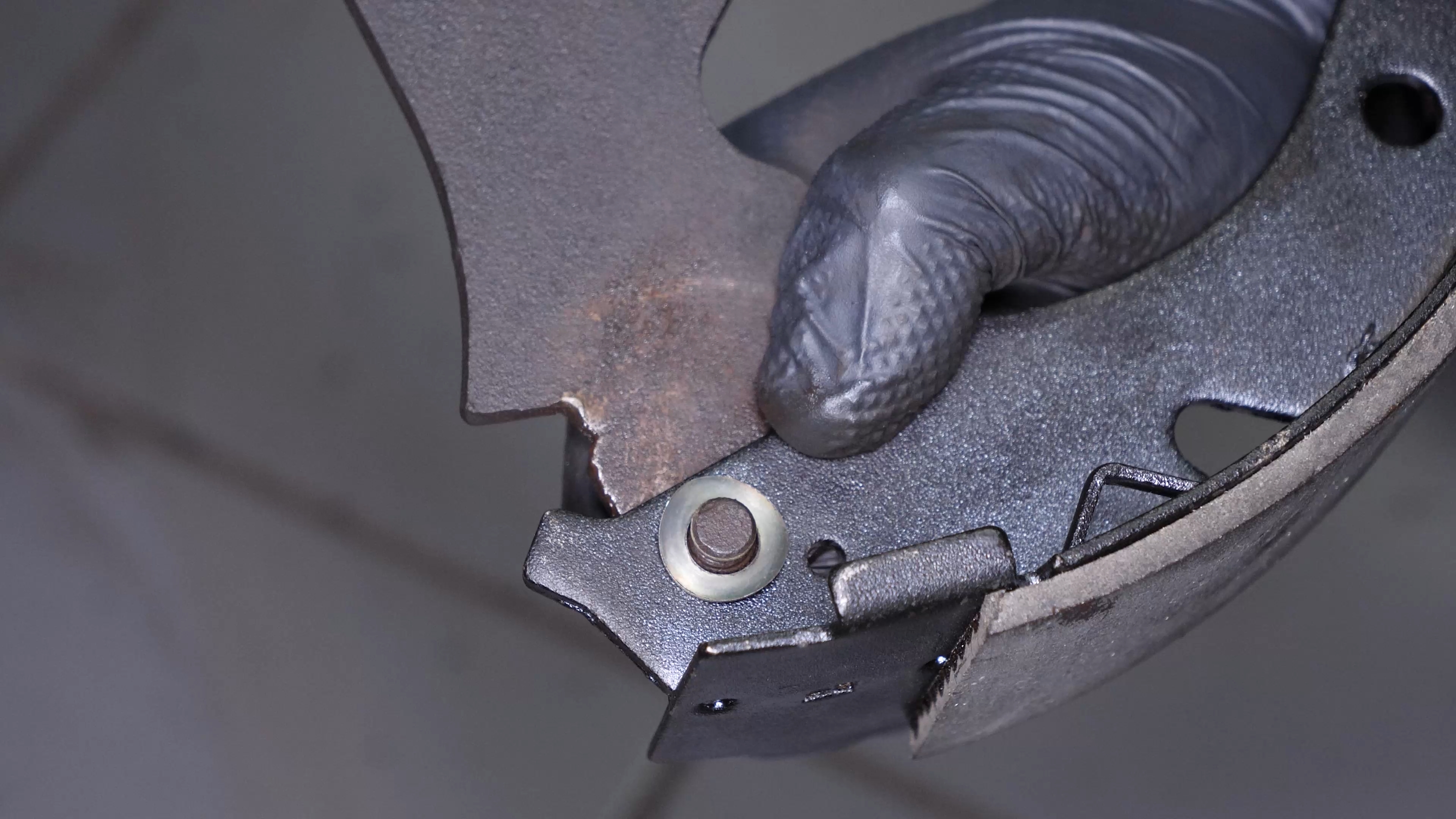 Put the parking brake lever back