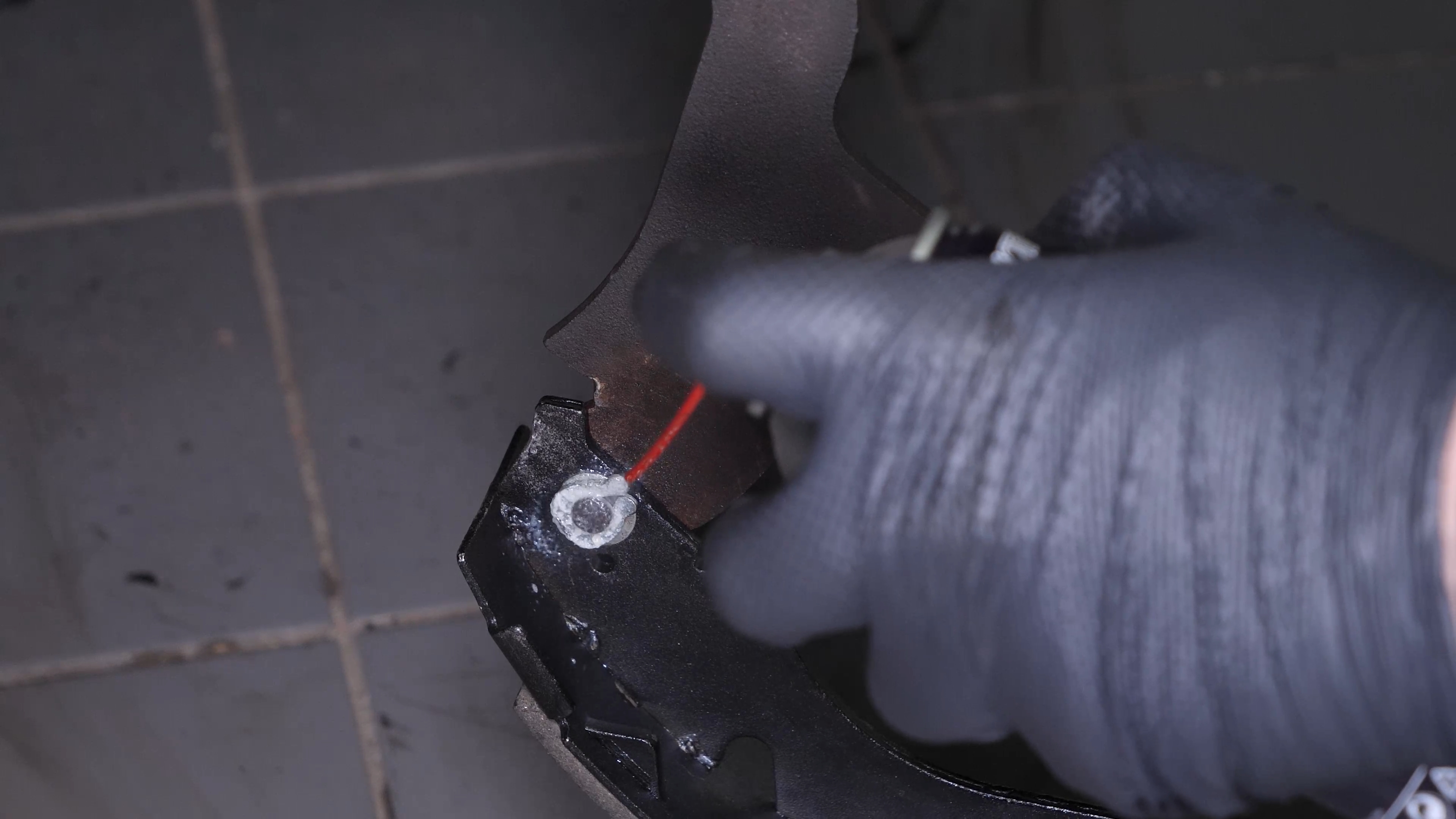 Put the parking brake lever back