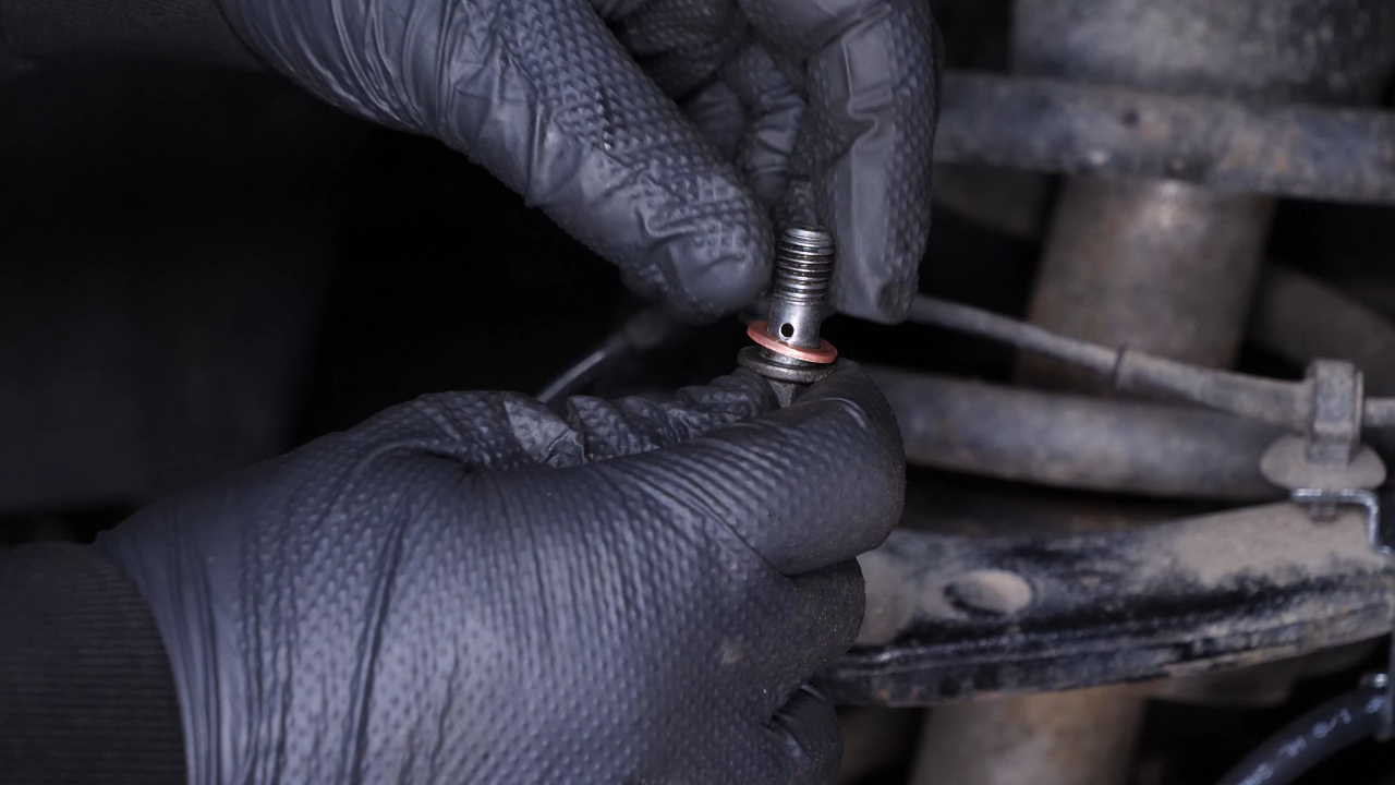Screw the brake hose back on the caliper