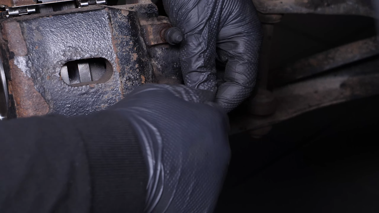 Screw the brake hose back on the caliper