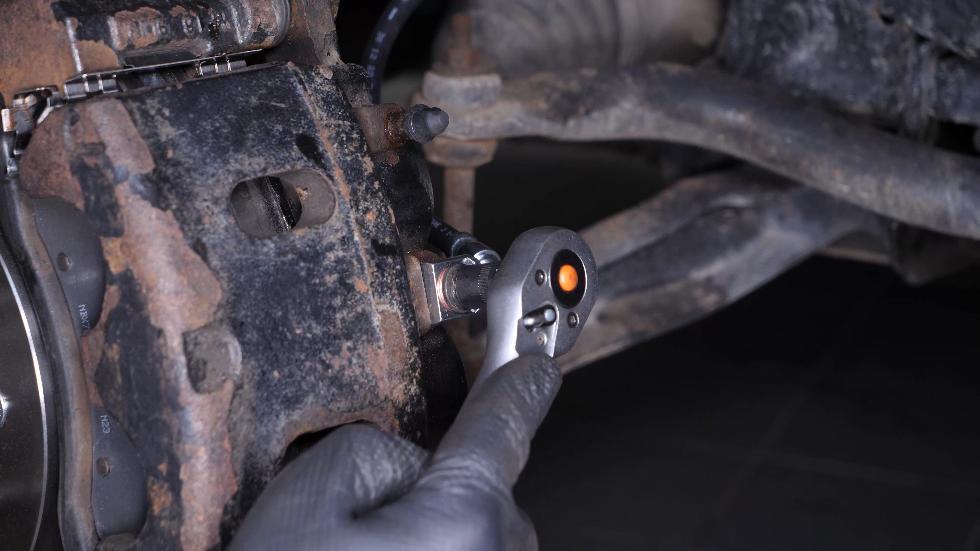 Unscrew the brake hose from the caliper