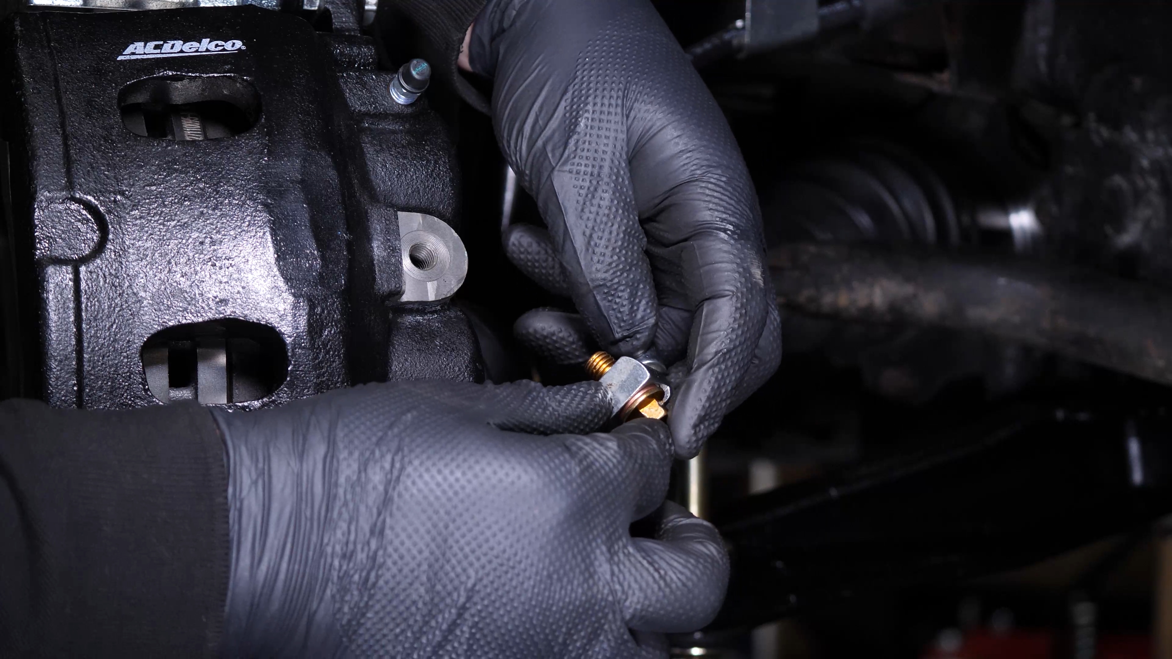 Screw the brake hose back on the caliper