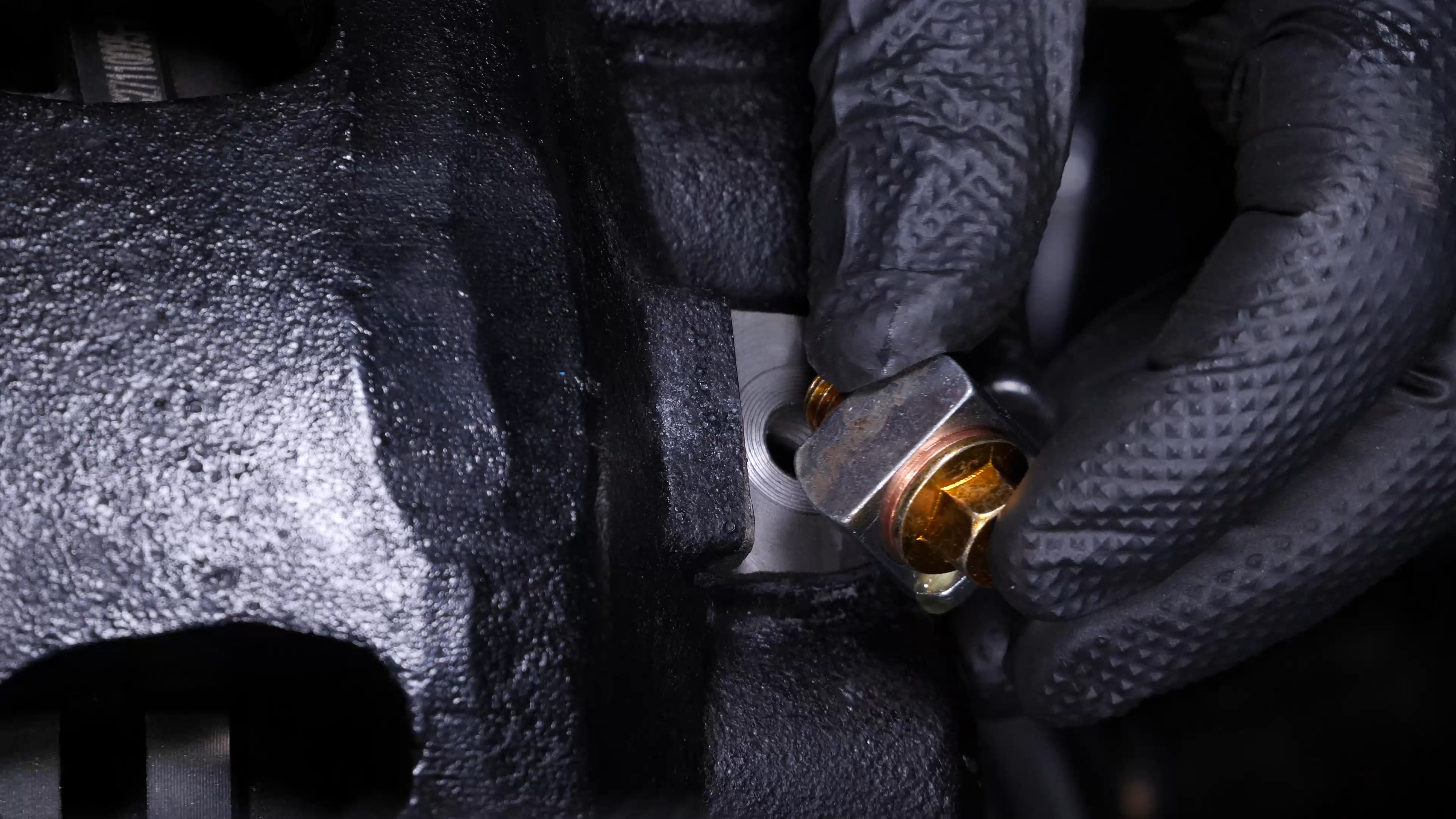 Screw the brake hose back on the caliper