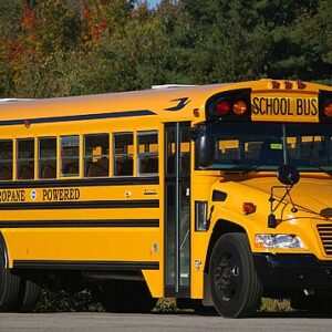 propane-powered blue bird vision school bus