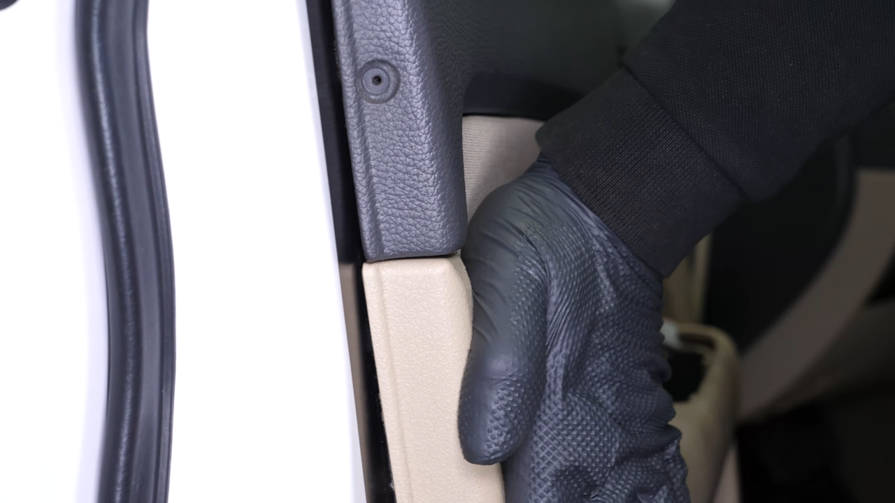 Put the door trim back
