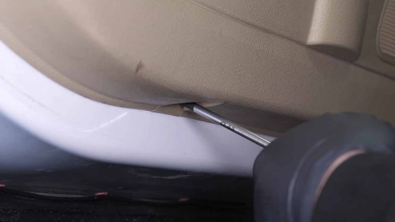 Put the door trim back