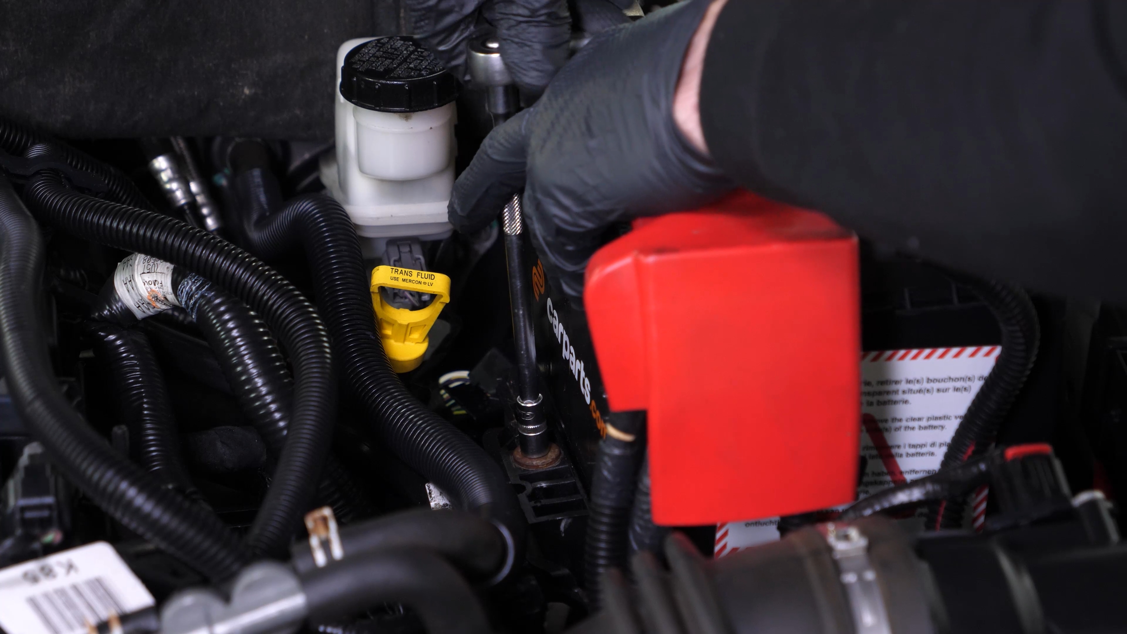 Put the battery clamp back