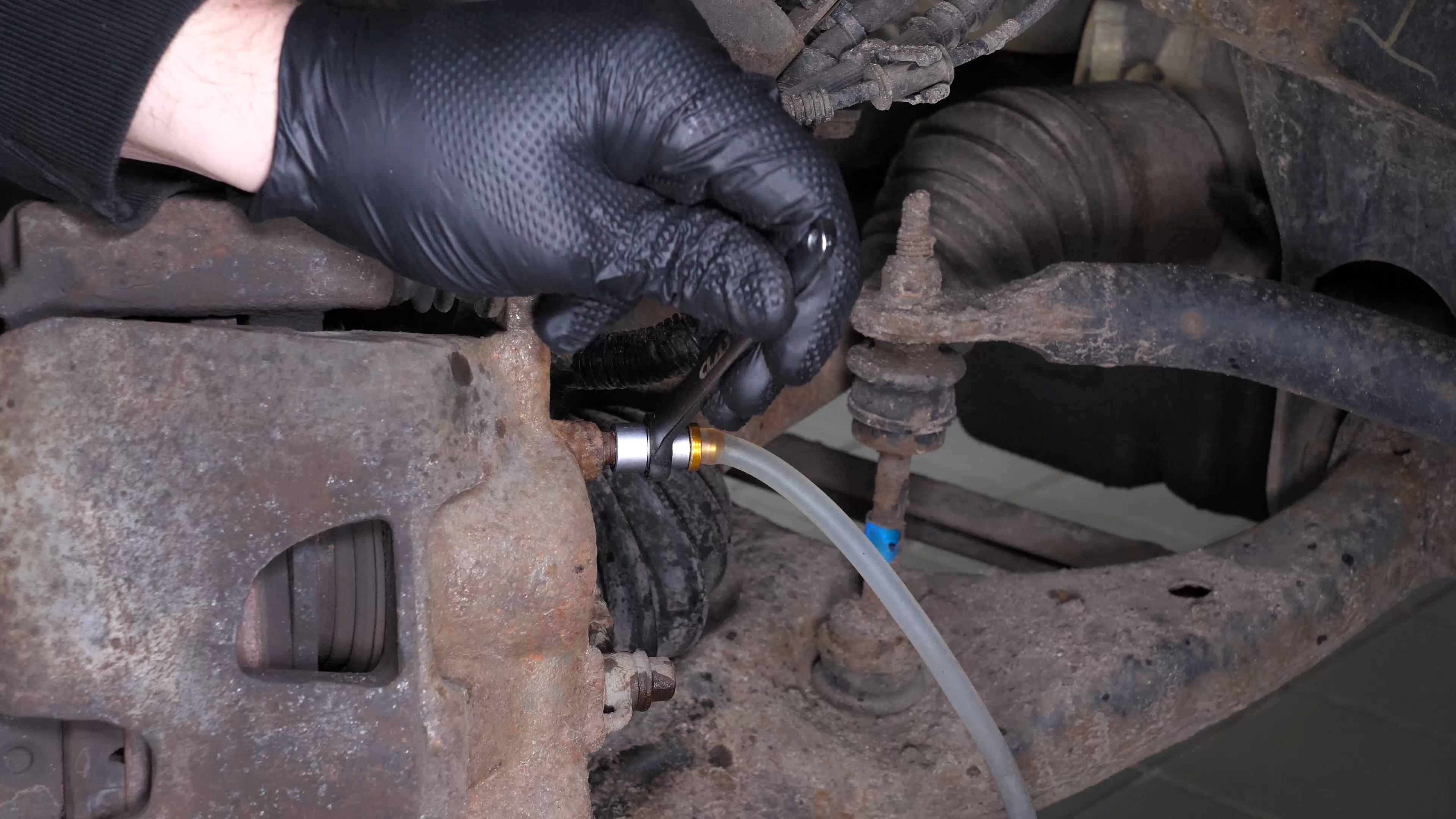 Bleed the brake fluid