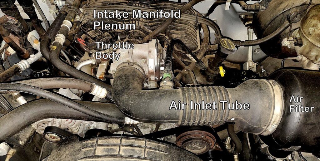 throttle body in the engine bay