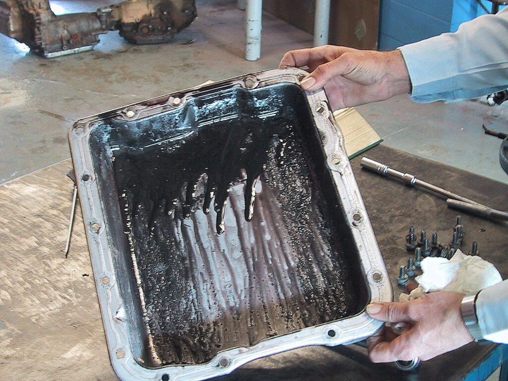 dirty oil pan