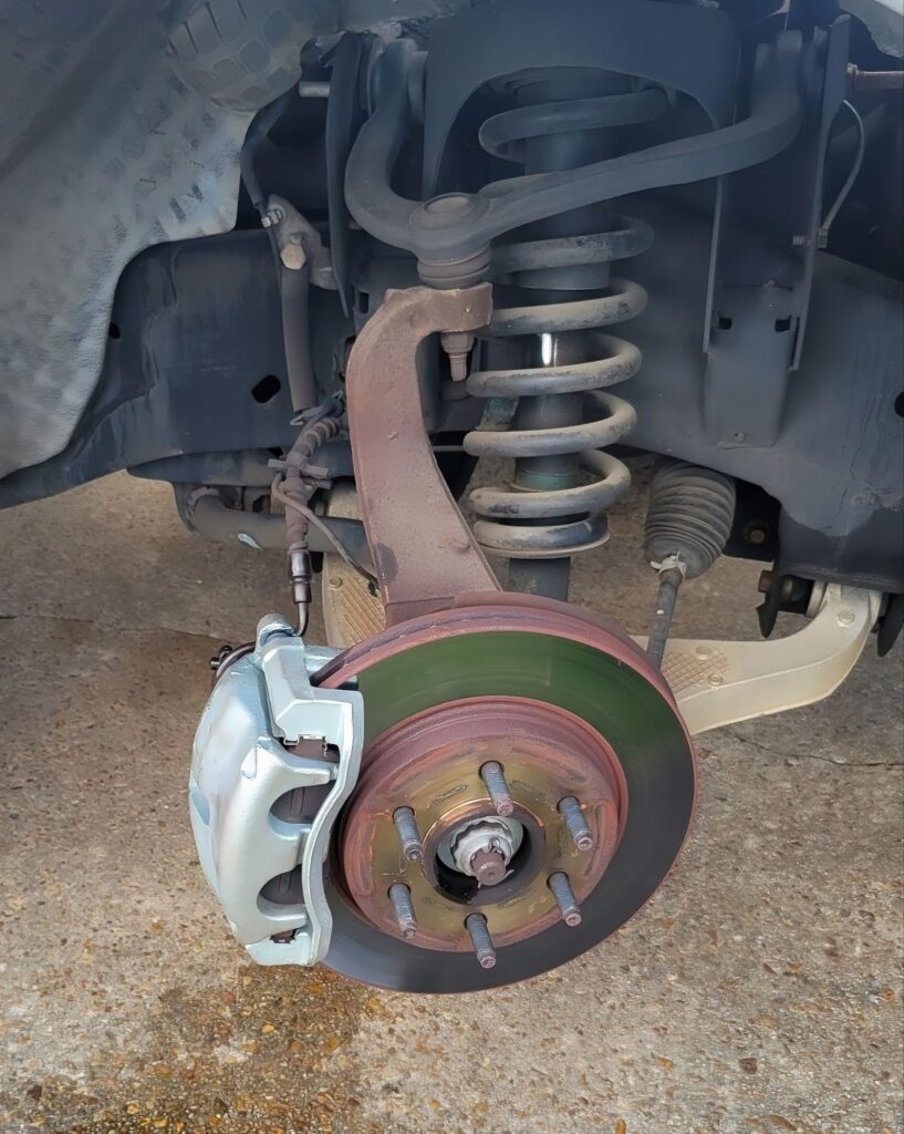 front disc brake assembly exposed