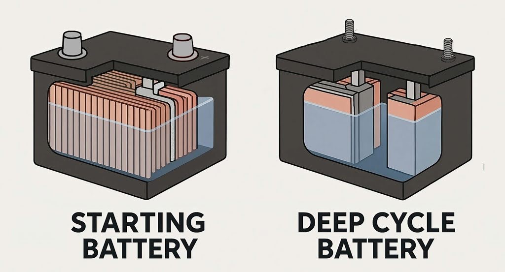deep cycle battery vs starting battery diagram
