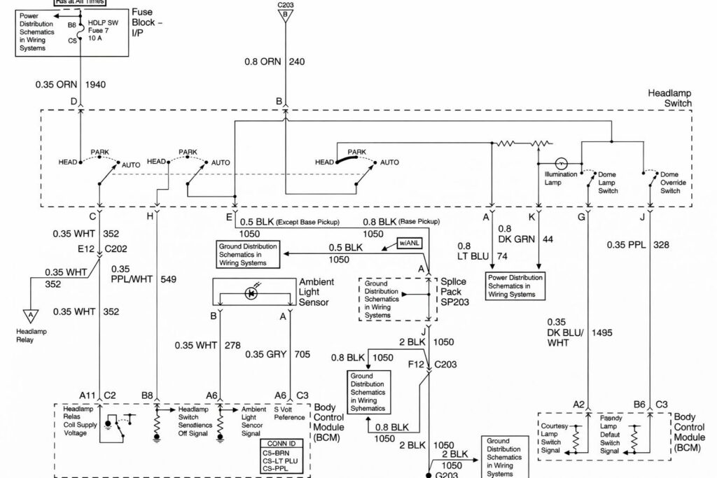 headlight switch wiring diagram