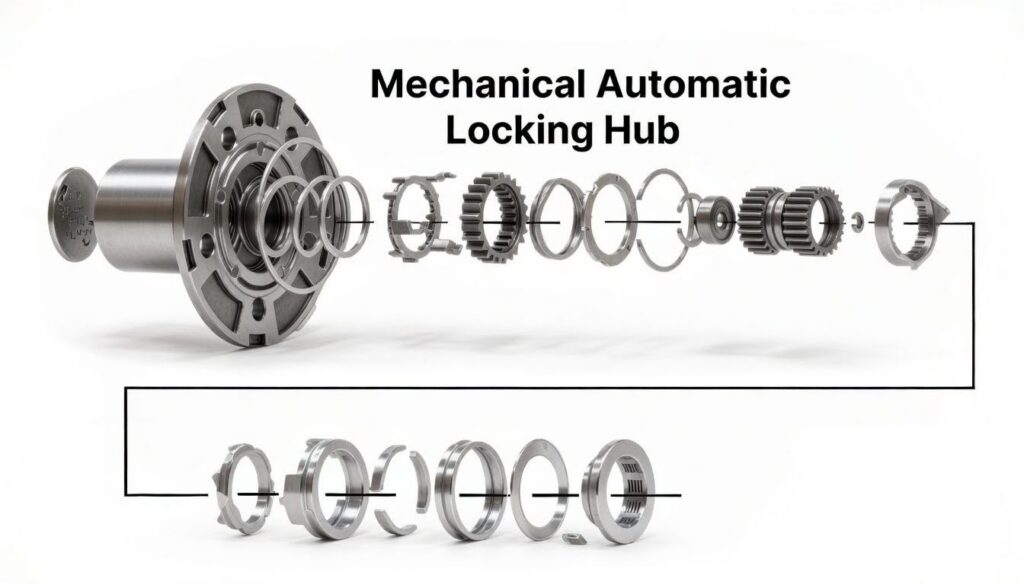 mechanical automatic locking hub exploded diagram