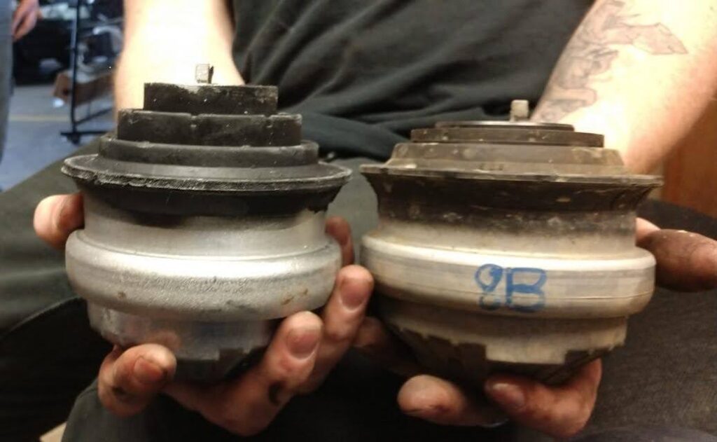 new and old engine mounts comparison