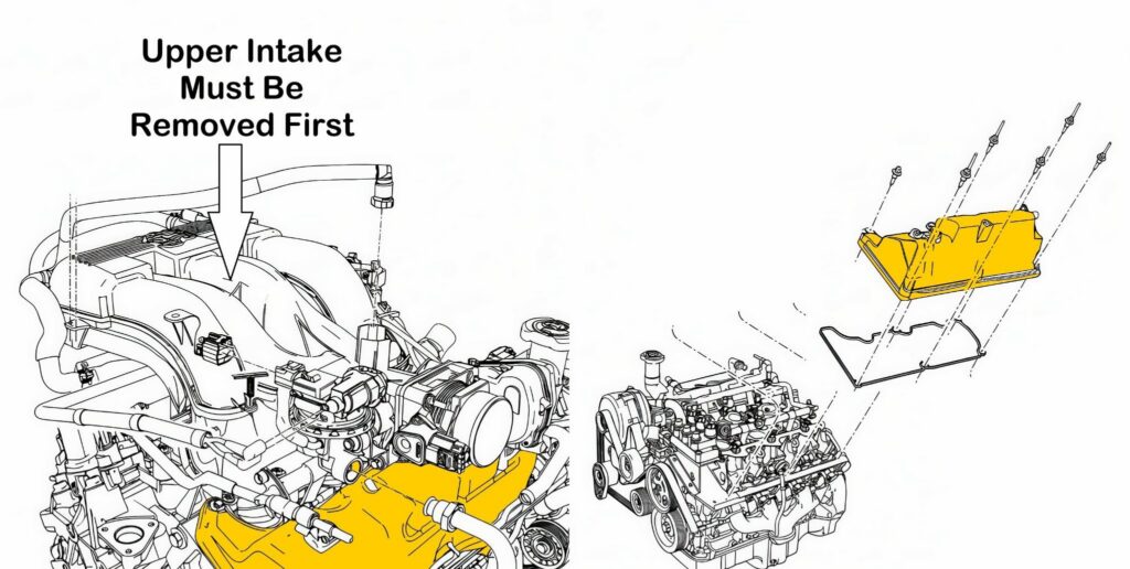 ford explorer upper intake valve cover diagram