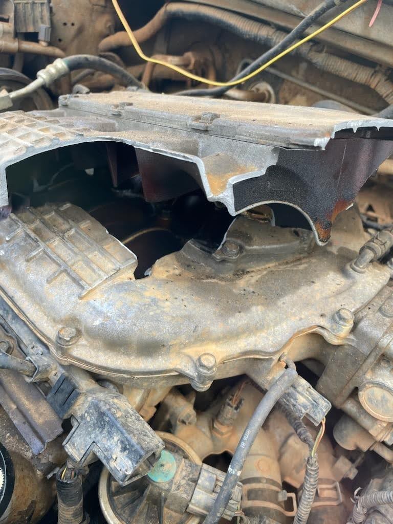 induction backfire damaged intake manifold