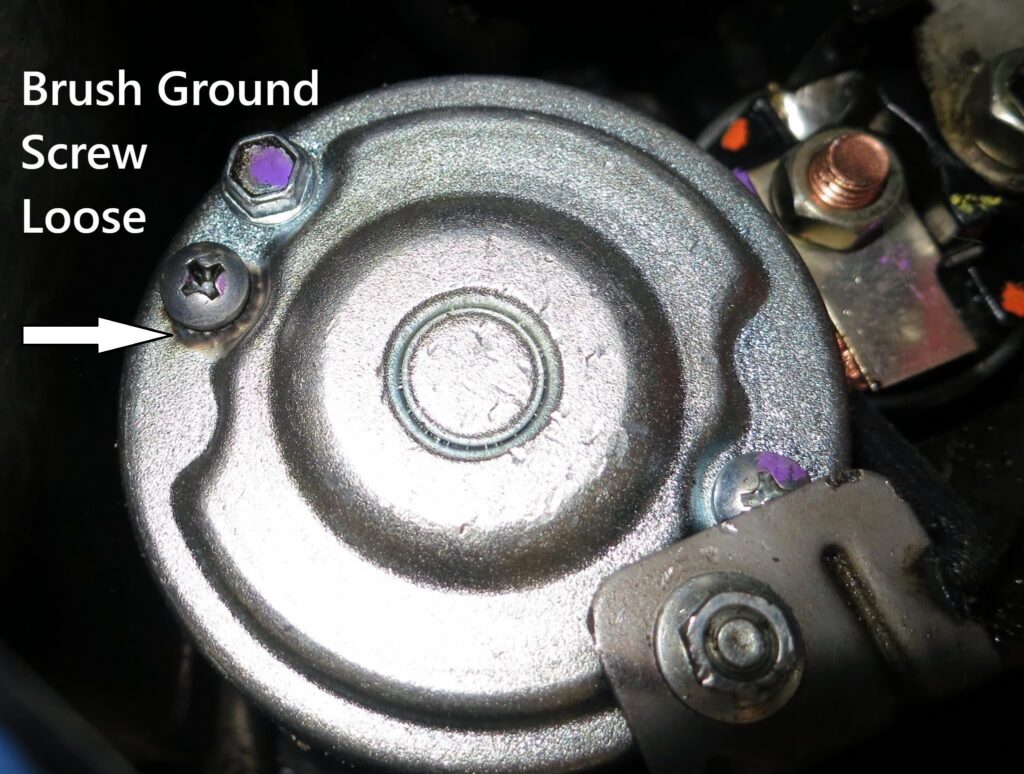 starter brush ground screw loose