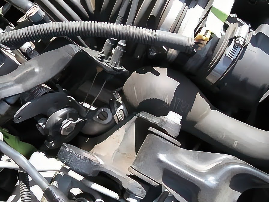 swollen radiator hose under pressure