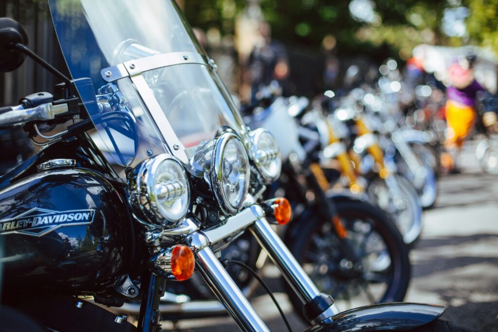motorcycles lined up