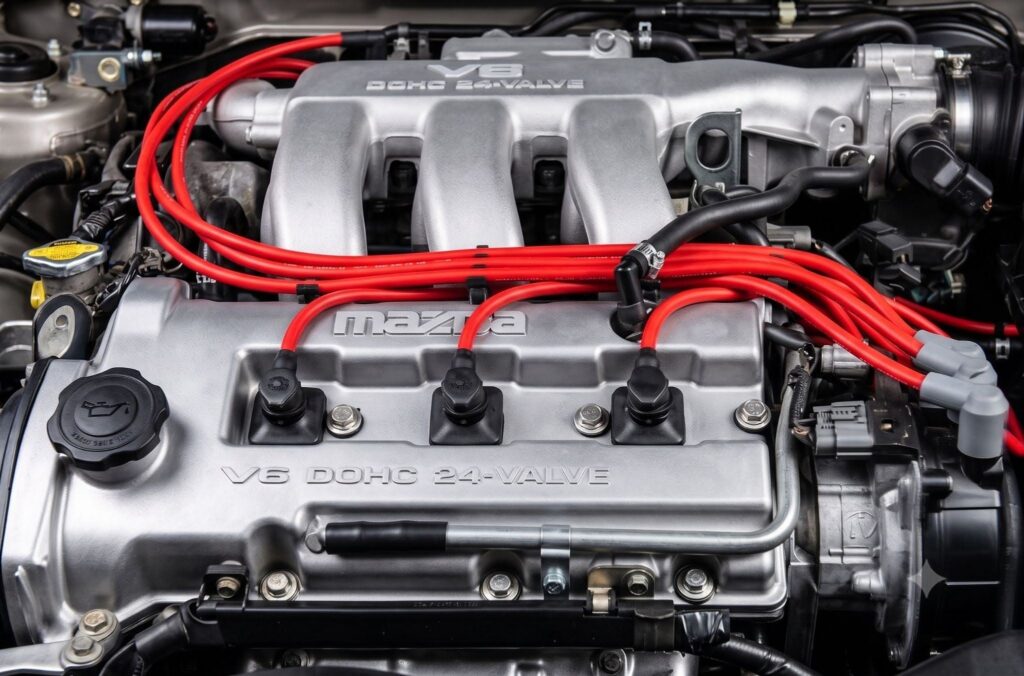 spark plug wire routing engine