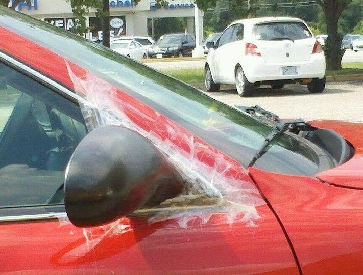 broken side mirror