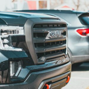 GMC truck in parking lot