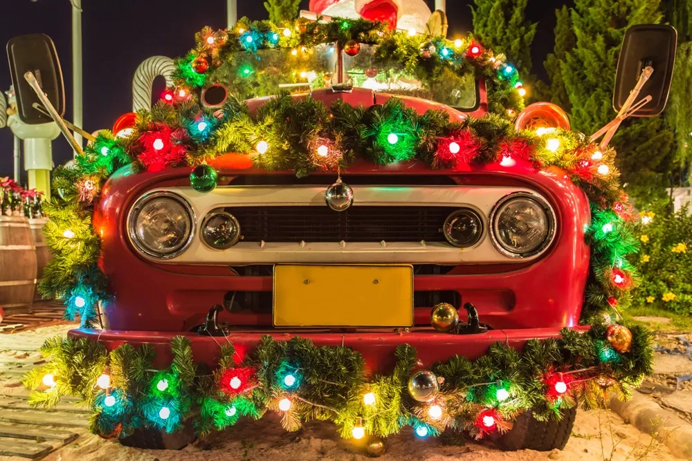 How To Decorate Your Car With Christmas Lights For Parades Parties In The Garage With Carparts Com