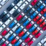cars in parking lot