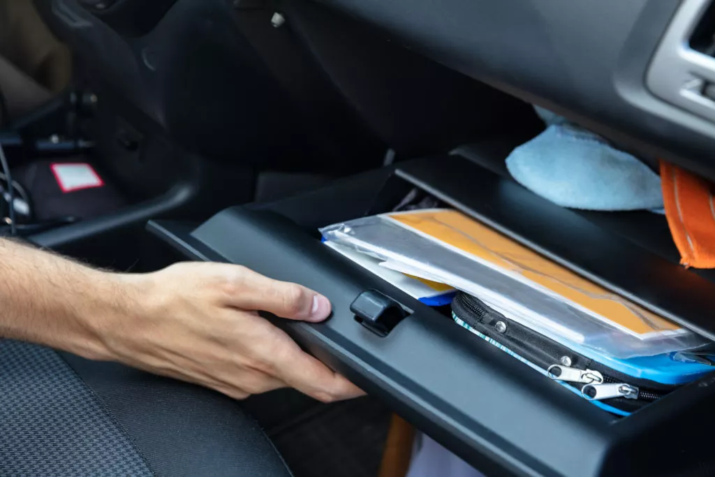 organizer inside car glovebox