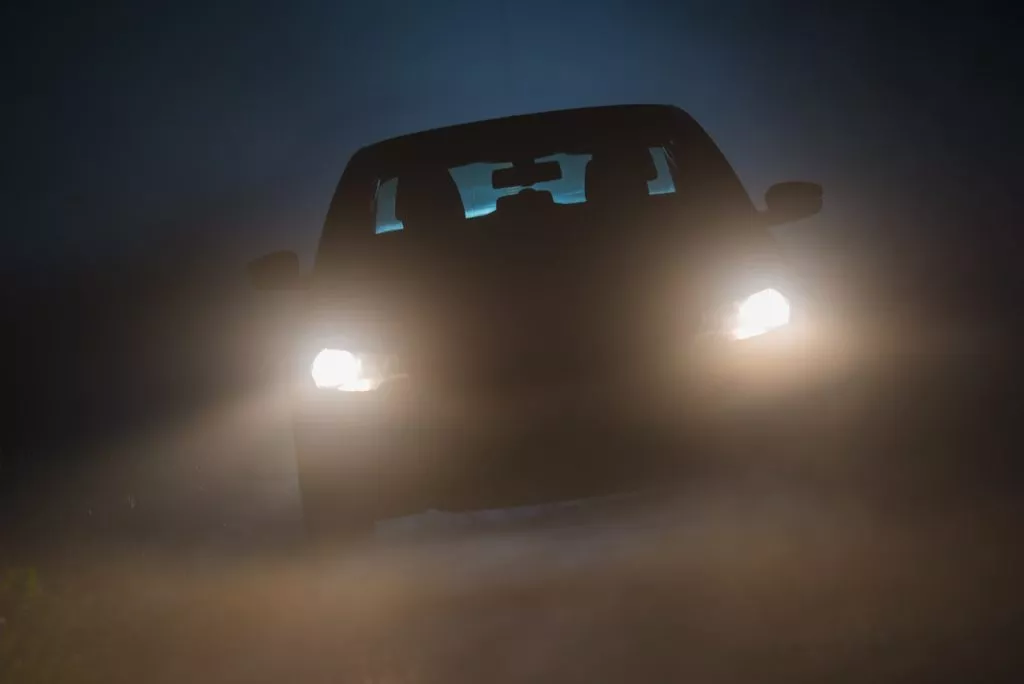 Driving before sunrise with fully functioning headlights