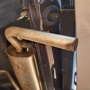 old rusty catalytic converter