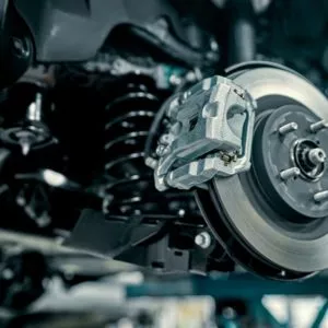 closeup of car brake