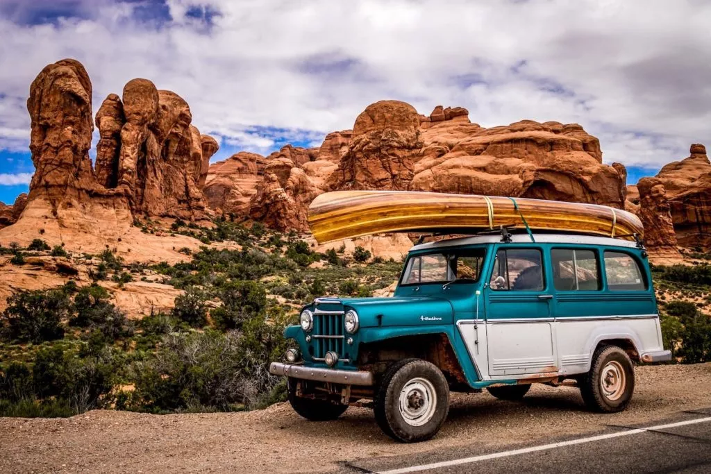 jeep in a national park
