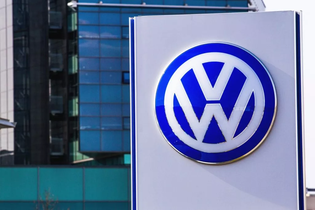volkswagen logo on office building