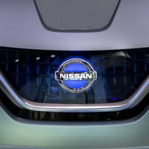 nissan logo illuminated on grille