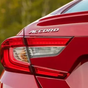 closeup of 2018 honda accord emblem