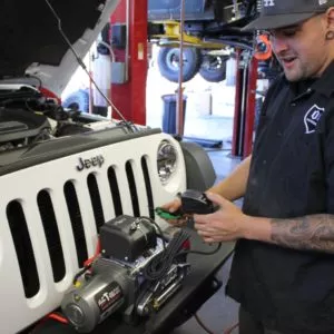 winch installation on a jeep