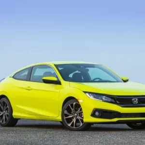 yellow 2019 honda civic coupe sport