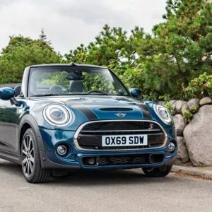 mini cooper convertible parked outside