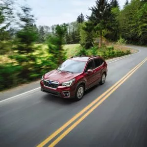 2020 subaru forester on the road
