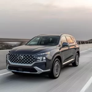 2021 hyundai santa fe on the road