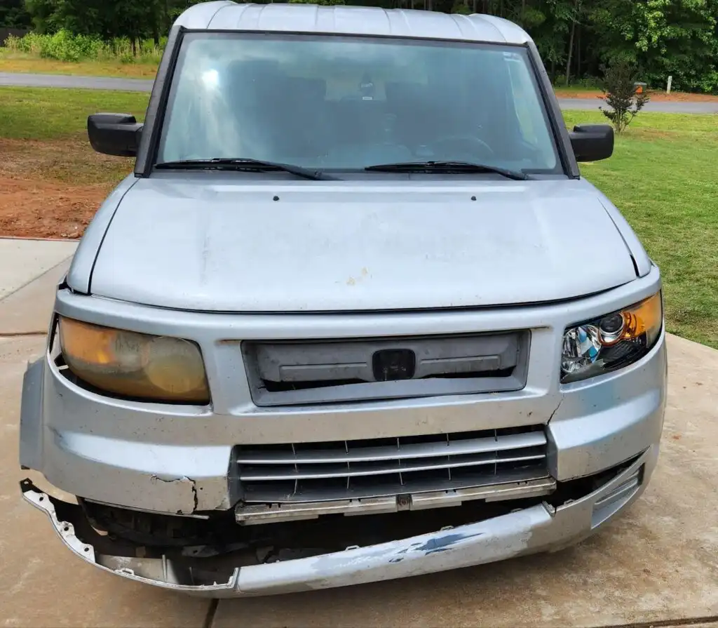 honda element deer collision front end damage